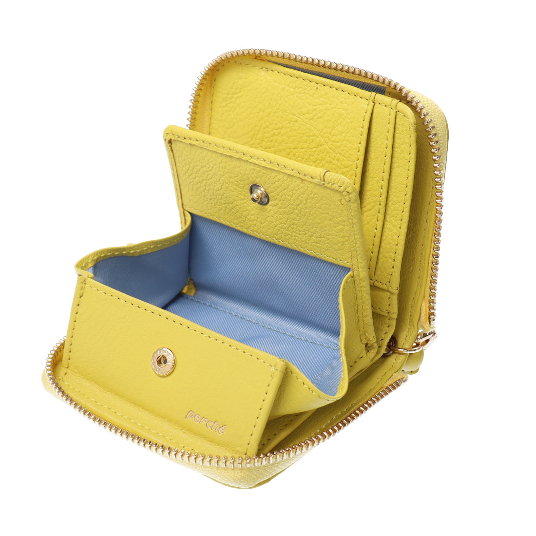 ペルケ perche ドット型押しパームフィットストラップウォレット （YE） YE