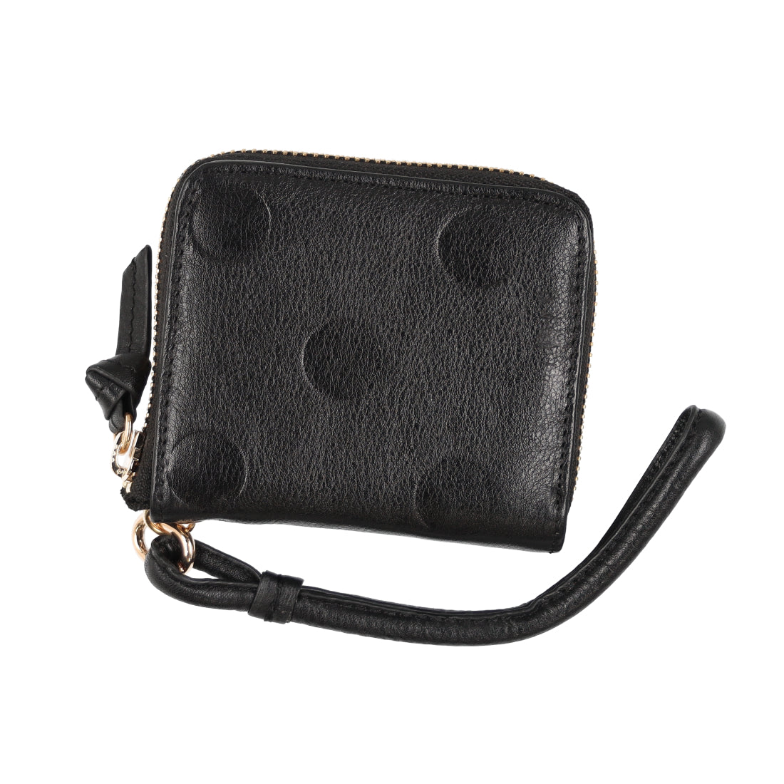 ペルケ perche ドット型押しパームフィットストラップウォレット （BK） BK