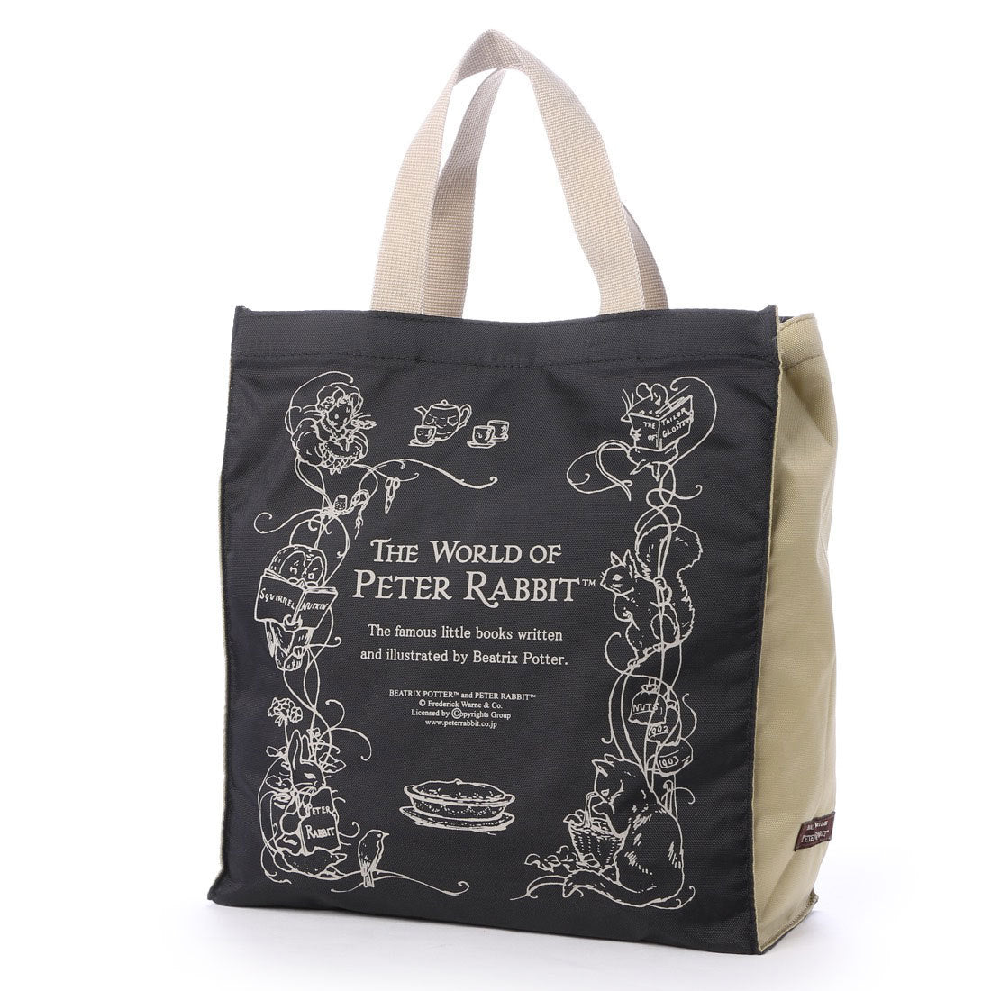 ピーターラビット PETER RABBIT ピーターラビット サブバッグシリーズ スクエアサブバッグM,クロ