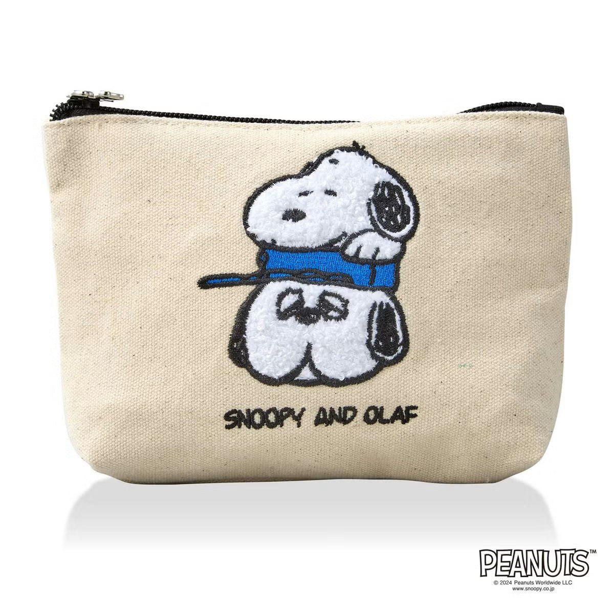 ピーナッツ PEANUTS 刺繍 帆布ポーチ （PN151.ナチュラルスヌーピー＆オラフ） PN151.ナチュラルスヌーピー＆オラフ