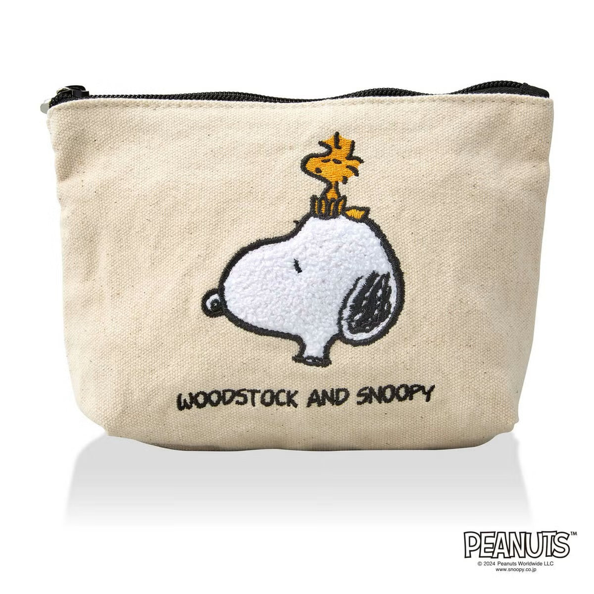 ピーナッツ PEANUTS 刺繍 帆布ポーチ （PN153.ナチュラルスヌーピー＆ウッド） PN153.ナチュラルスヌーピー＆ウッド