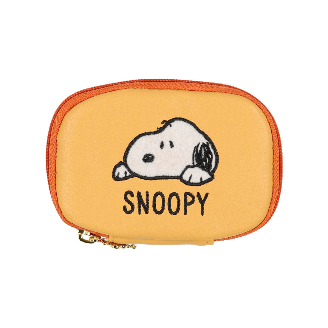 ピーナッツ PEANUTS スヌーピー ふわふわ刺繍 キーケース ミニポーチ（イエロー） イエロー