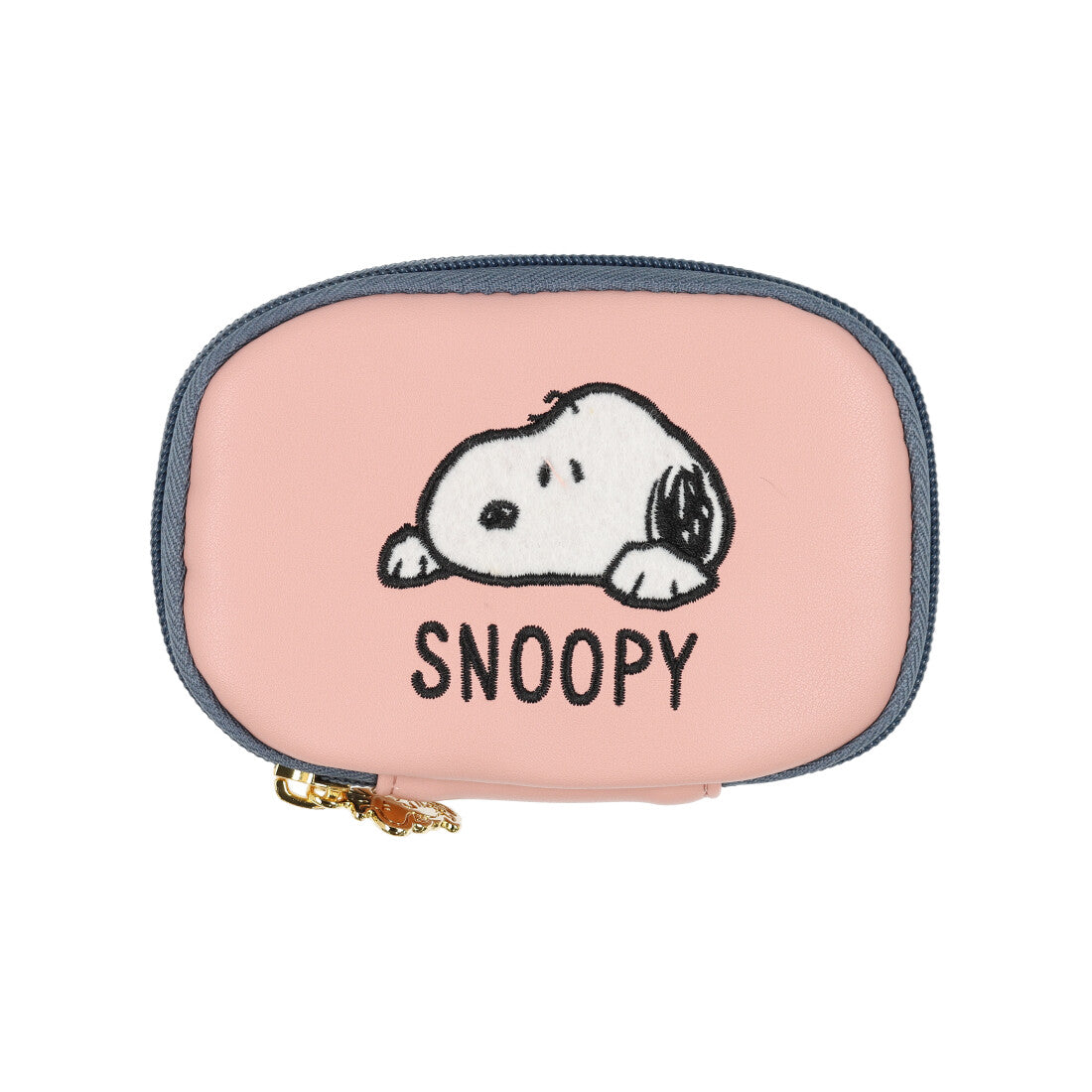 ピーナッツ PEANUTS スヌーピー ふわふわ刺繍 キーケース ミニポーチ（ピンク） ピンク