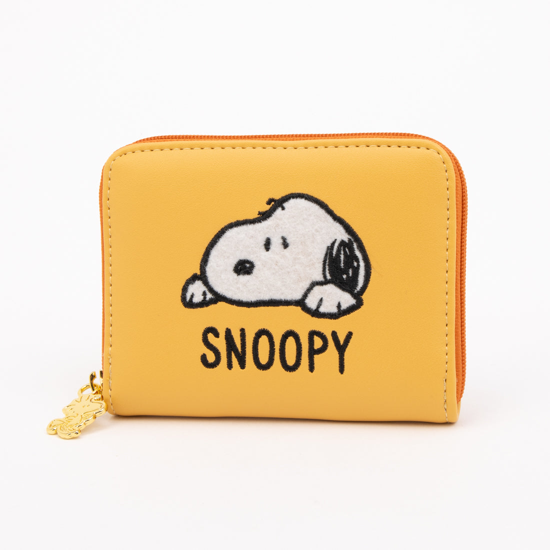 ピーナッツ PEANUTS スヌーピー ふわふわ刺繍 ラウンドファスナー 小銭入れ（イエロー） イエロー