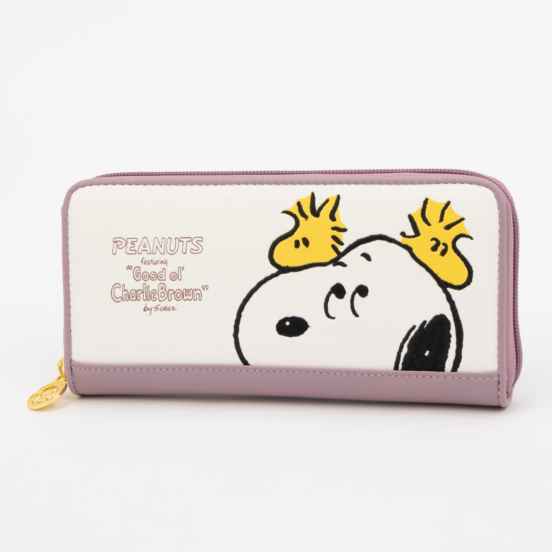 ピーナッツ PEANUTS スヌーピー ひょっこり刺繍 長財布（パープル） パープル