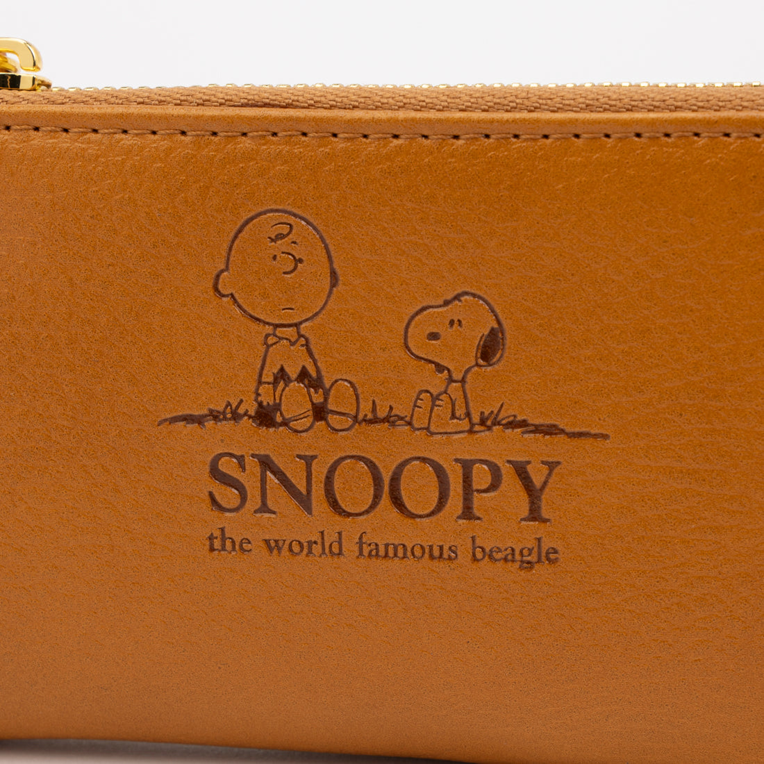 ピーナッツ PEANUTS スヌーピー 型押し キーケース スマートキー対応（キャメル） キャメル