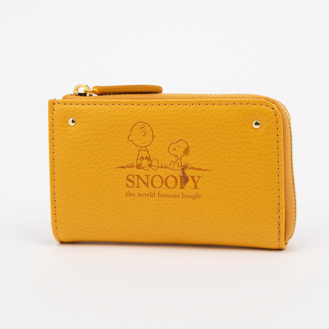 ピーナッツ PEANUTS スヌーピー 型押し キーケース スマートキー対応（イエロー） イエロー