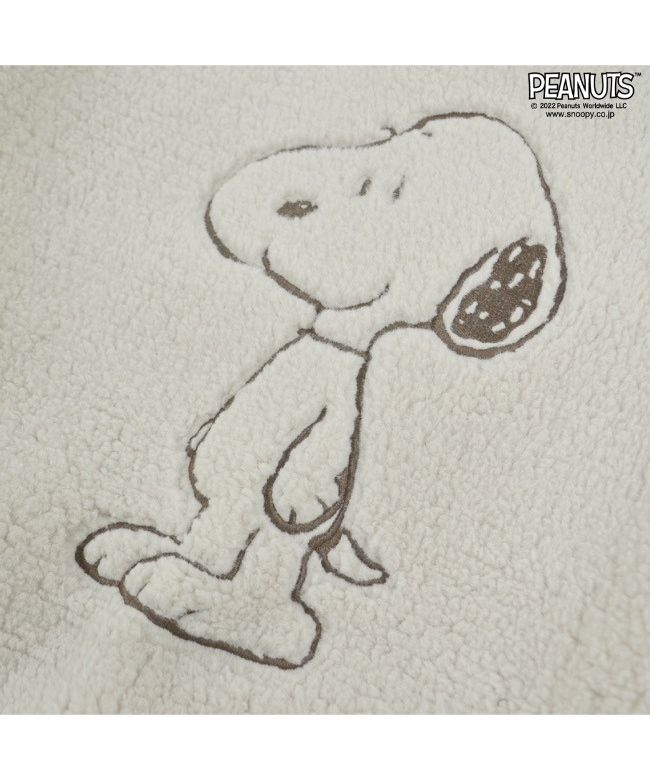 ピーナッツ PEANUTS スヌーピー ピーナッツ 刺繍 ボア BIG シルエット プルパーカー 長袖 SNOOPY  PEANUTS （グリーン） グリーン