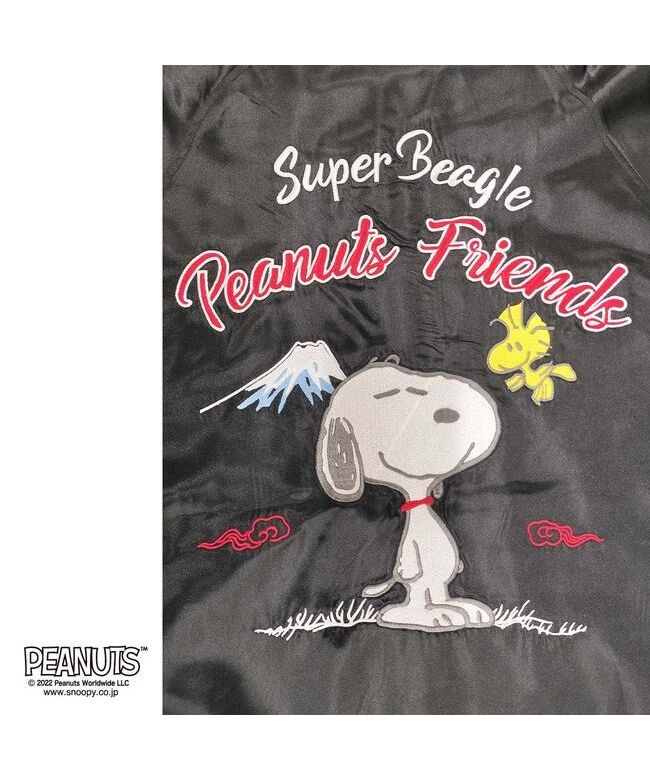 ピーナッツ PEANUTS スヌーピー スカジャン アウター ウッドストック 刺繍 富士山 和風 長袖 SNOOPY PEANUTS M L LL