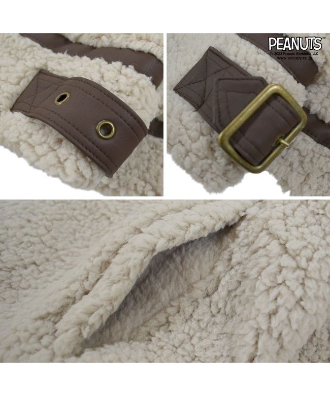 ピーナッツ PEANUTS スヌーピー ジャケット ボア フリース アウター 長袖 刺繍 SNOOPY PEANUTS