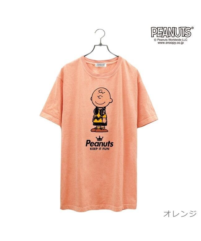ピーナッツ PEANUTS チャーリー ブラウン 半袖 Tシャツ ピグメント 音楽 ヘッドフォン 夏 フェス サークル ストリート メンズ レディース スヌーピー SNOOPY BIG 大
