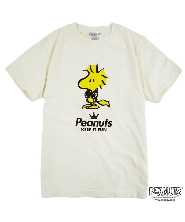 ピーナッツ PEANUTS ウッド ストック 半袖 Tシャツ ピグメント 音楽 ヘッドフォン 夏 フェス サークル ストリート メンズ レディース スヌーピー SNOOPY BIG 大きい