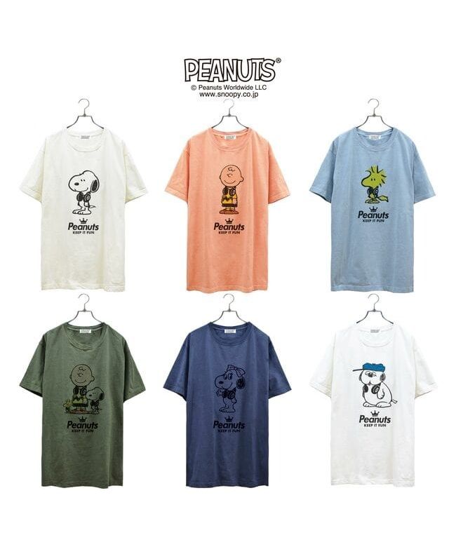 ピーナッツ PEANUTS ウッド ストック 半袖 Tシャツ ピグメント 音楽 ヘッドフォン 夏 フェス サークル ストリート メンズ レディース スヌーピー SNOOPY BIG 大きい