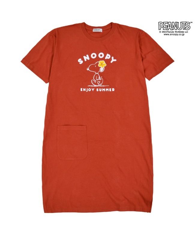 ピーナッツ PEANUTS スヌーピー Tシャツ BIG トップス 半袖 レディース プリント SNOOPY PEANUTS （A-モスオレンジ） A-モスオレンジ