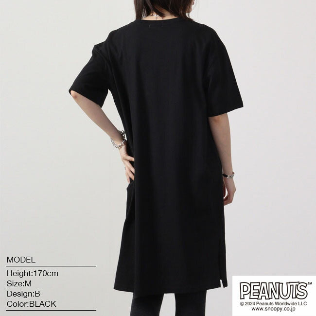 ピーナッツ PEANUTS スヌーピー Tシャツ BIG トップス 半袖 レディース プリント SNOOPY PEANUTS （A-モスオレンジ） A-モスオレンジ