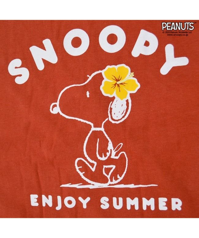 ピーナッツ PEANUTS スヌーピー Tシャツ BIG トップス 半袖 レディース プリント SNOOPY PEANUTS （A-モスオレンジ） A-モスオレンジ