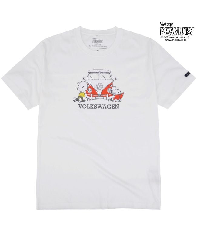 ピーナッツ PEANUTS スヌーピー ピーナッツ フォルクス ワーゲン Tシャツ 半袖 トップス コラボ SNOOPY PEANUTS VOLKSWAGEN