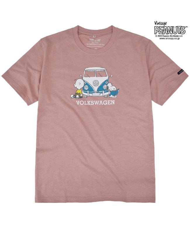 ピーナッツ PEANUTS スヌーピー ピーナッツ フォルクス ワーゲン Tシャツ 半袖 トップス コラボ SNOOPY PEANUTS VOLKSWAGEN