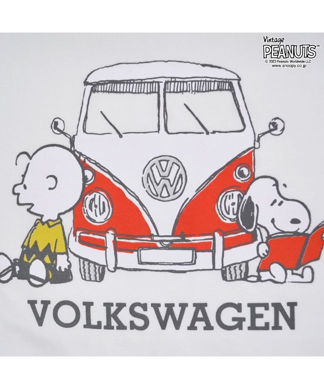 ピーナッツ PEANUTS スヌーピー ピーナッツ フォルクス ワーゲン Tシャツ 半袖 トップス コラボ SNOOPY PEANUTS VOLKSWAGEN