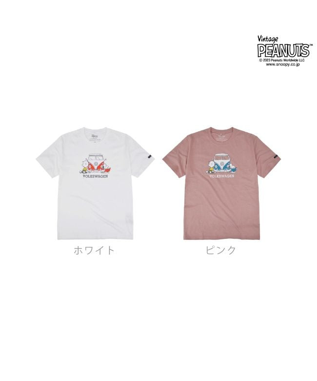 ピーナッツ PEANUTS スヌーピー ピーナッツ フォルクス ワーゲン Tシャツ 半袖 トップス コラボ SNOOPY PEANUTS VOLKSWAGEN
