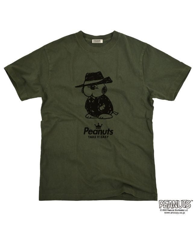 ピーナッツ PEANUTS オラフ 黒服 スーツ 半袖 Tシャツ 当店 限定 デザイン スヌーピー SNOOPY ピーナッツ カジュアル アメカジ プリント S M L LL 3L 4L