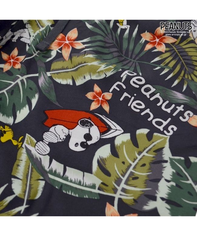 ピーナッツ PEANUTS スヌーピー ハーフパンツ パンツ 半袖 ボトムス アロハ ボタニカル ウッドストック SNOOPY PEANUTS （モカ） モカ
