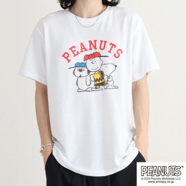 ピーナッツ PEANUTS ポチャッコ Tシャツ 半袖  オーバーサイズ プリント 刺繍 サンリオ キャラクターズ （ブルーグレー） ブルーグレー