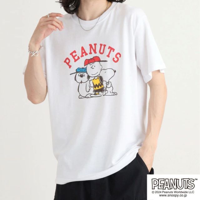 ピーナッツ PEANUTS ポチャッコ Tシャツ 半袖  オーバーサイズ プリント 刺繍 サンリオ キャラクターズ （ブルーグレー） ブルーグレー