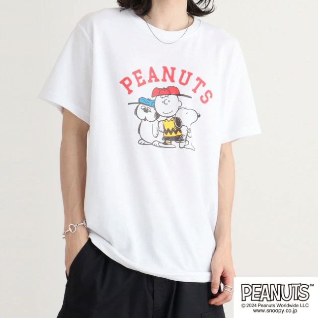 ピーナッツ PEANUTS ポチャッコ Tシャツ 半袖  オーバーサイズ プリント 刺繍 サンリオ キャラクターズ （ブルーグレー） ブルーグレー