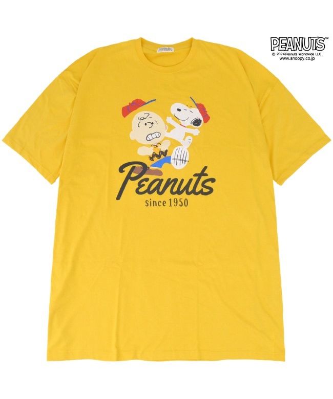 ピーナッツ PEANUTS スヌーピー ピーナッツ BIG Tシャツ オーバーサイズ 半袖 プリント チャーリーブラウン スリット SNOOPY PEANUTS