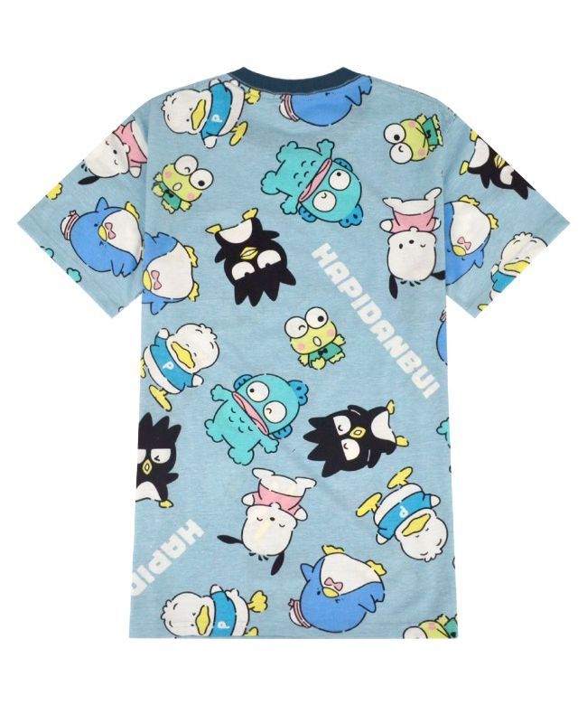 ピーナッツ PEANUTS はぴだんぶい Tシャツ 総柄 半袖 サンリオ キャラクターズ プリント メンズ レディース （サックス） サックス
