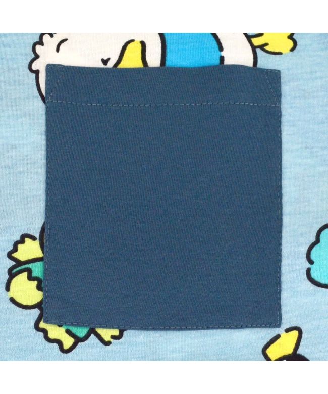 ピーナッツ PEANUTS はぴだんぶい Tシャツ 総柄 半袖 サンリオ キャラクターズ プリント メンズ レディース （サックス） サックス