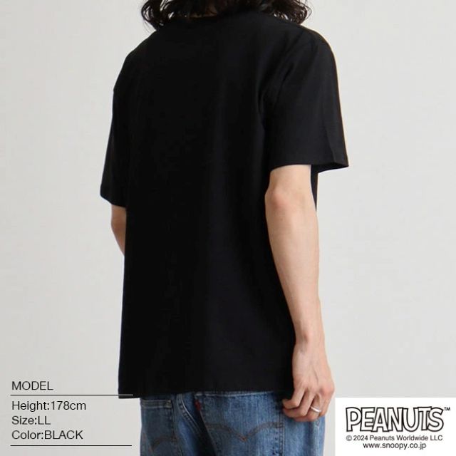 ピーナッツ PEANUTS スヌーピー ウッドストック Tシャツ 半袖 刺繍 トップス SNOOPY PEANUTS （Lパープル） Lパープル