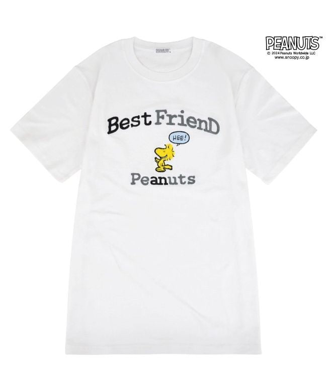 ピーナッツ PEANUTS スヌーピー ウッドストック Tシャツ 半袖 刺繍 トップス SNOOPY PEANUTS （ホワイト） ホワイト
