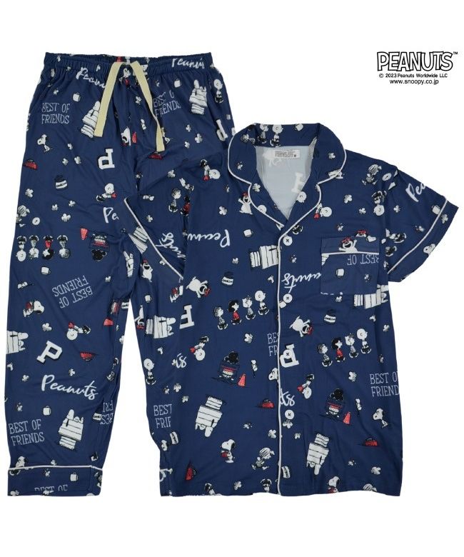 PEANUTS PEANUTS Snoopy Short Sleeve Shirt Pants Tops Bottoms Pajamas Set loungewear Roomwear SNOOPY PEANUTS