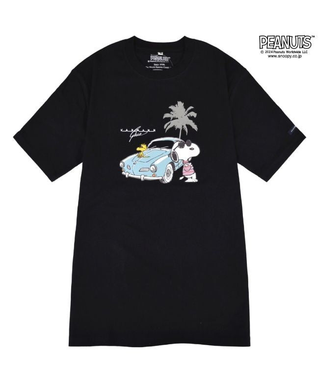 ピーナッツ PEANUTS スヌーピー Tシャツ 半袖 フォルクスワーゲン トップス ジョークール 大人 車 フォト プリント SNOOPY JOE COOL PEANUTS Volksw （ブラック） ブラック