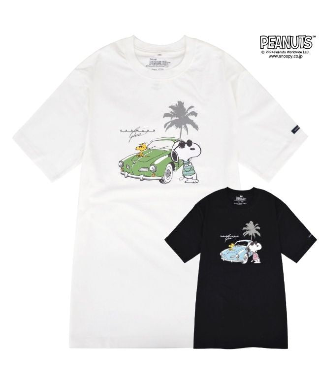 ピーナッツ PEANUTS スヌーピー Tシャツ 半袖 フォルクスワーゲン トップス ジョークール 大人 車 フォト プリント SNOOPY JOE COOL PEANUTS Volksw （ブラック） ブラック