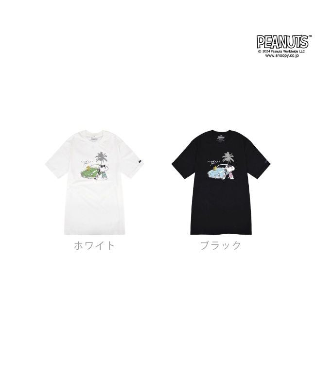 ピーナッツ PEANUTS スヌーピー Tシャツ 半袖 フォルクスワーゲン トップス ジョークール 大人 車 フォト プリント SNOOPY JOE COOL PEANUTS Volksw （ブラック） ブラック