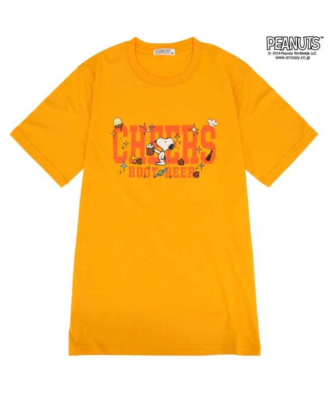 Peanuts SNOOPY T-shirt Short Sleeve Print SNOOPY PEANUTS LL L Orange