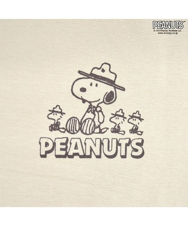 ピーナッツ PEANUTS スヌーピー Tシャツ 半袖 トップス コミック 柄 SNOOPY PEANUTS モスオレンジ LL （Dチャコール） Dチャコール