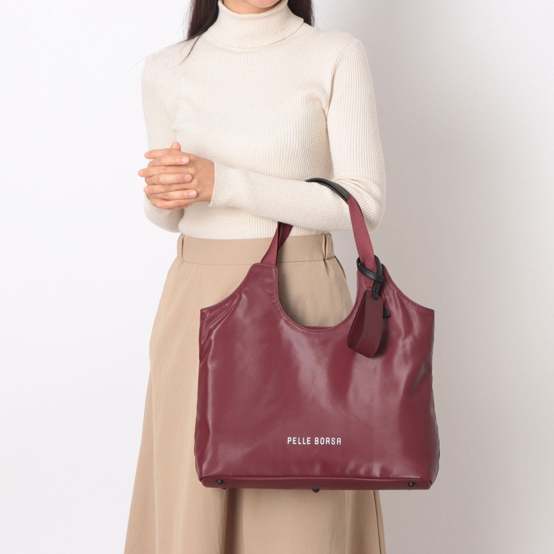 ペレボルサ PELLE BORSA 「チアーズ」A4トートバッグ （アイボリー） アイボリー