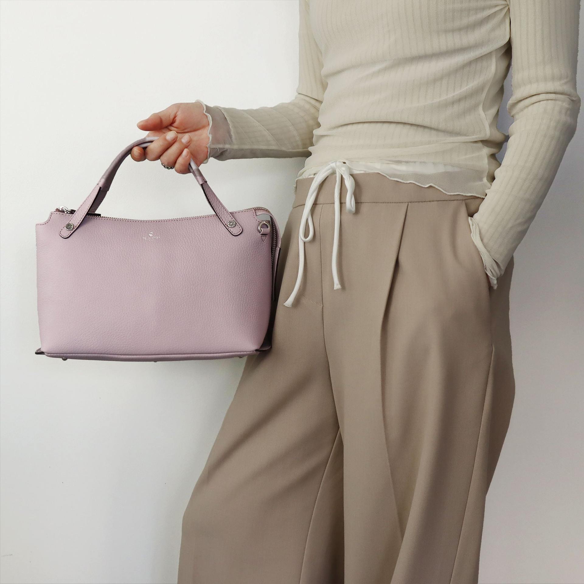 ペレボルサ PELLE BORSA 「レネット」2WAYバッグ （ライラック） ライラック