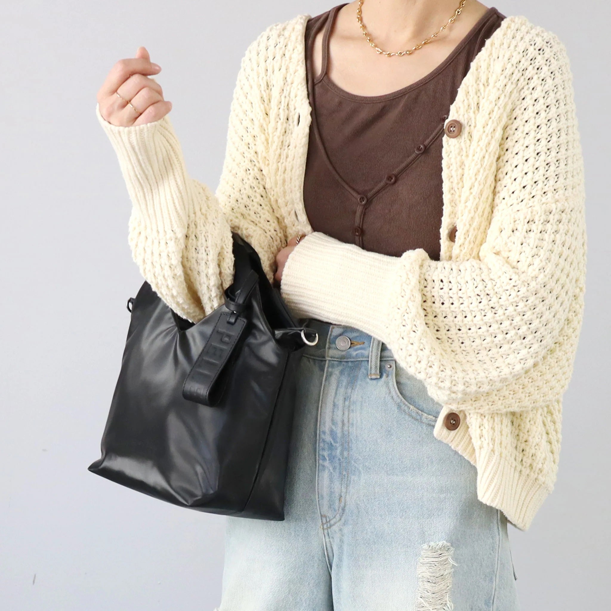 ペレボルサ PELLE BORSA 2WAYハンドバッグ （ブラック） ブラック