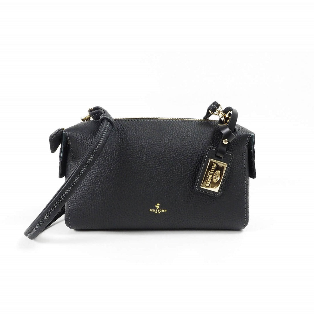 ペレボルサ PELLE BORSA 「レネット」ショルダーバッグ 日本製,ブラック