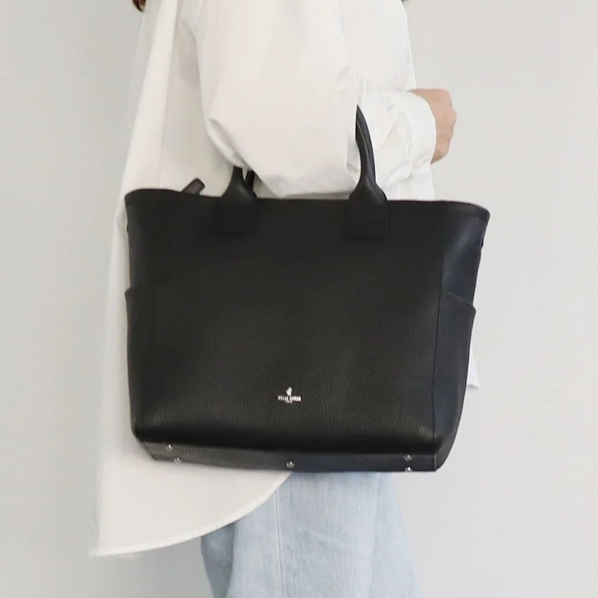 ペレボルサ PELLE BORSA 「レネット」ミディアムトート （ブラック） ブラック