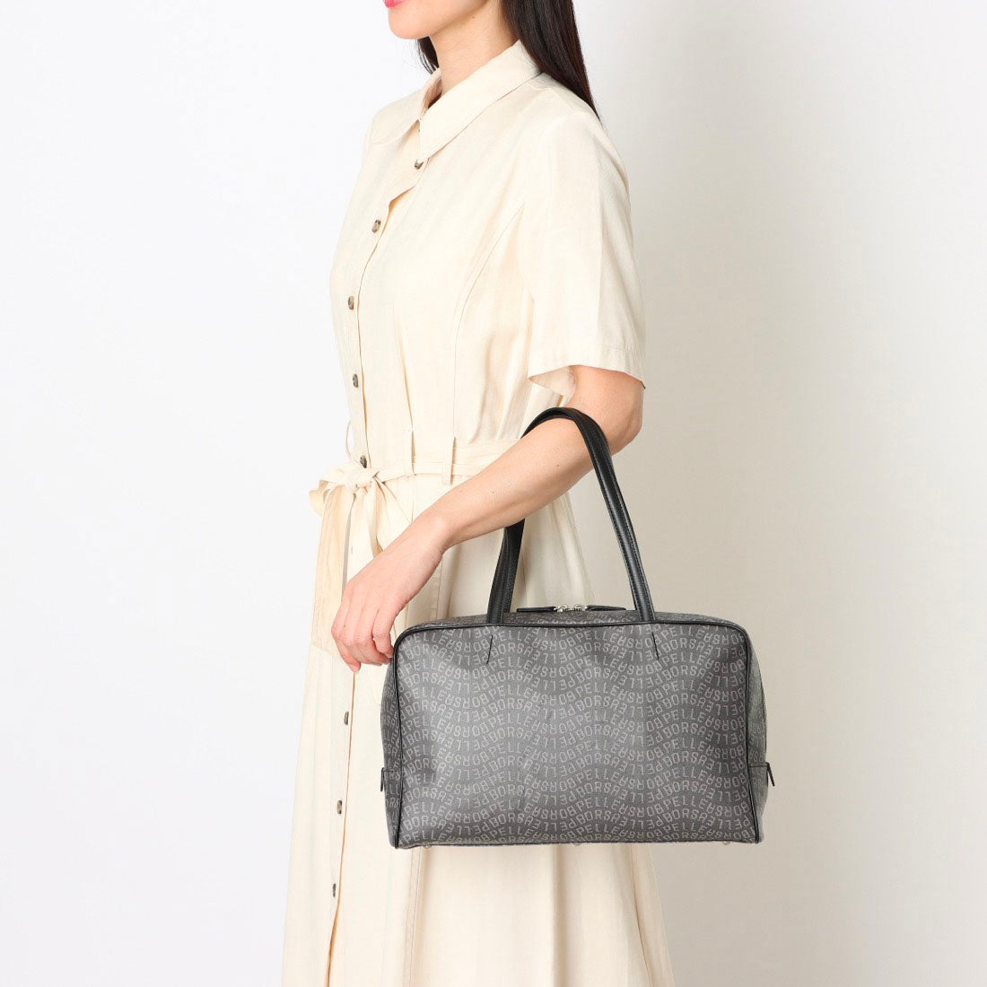ペレボルサ PELLE BORSA ミディアムボストン Grise （キャメル） キャメル