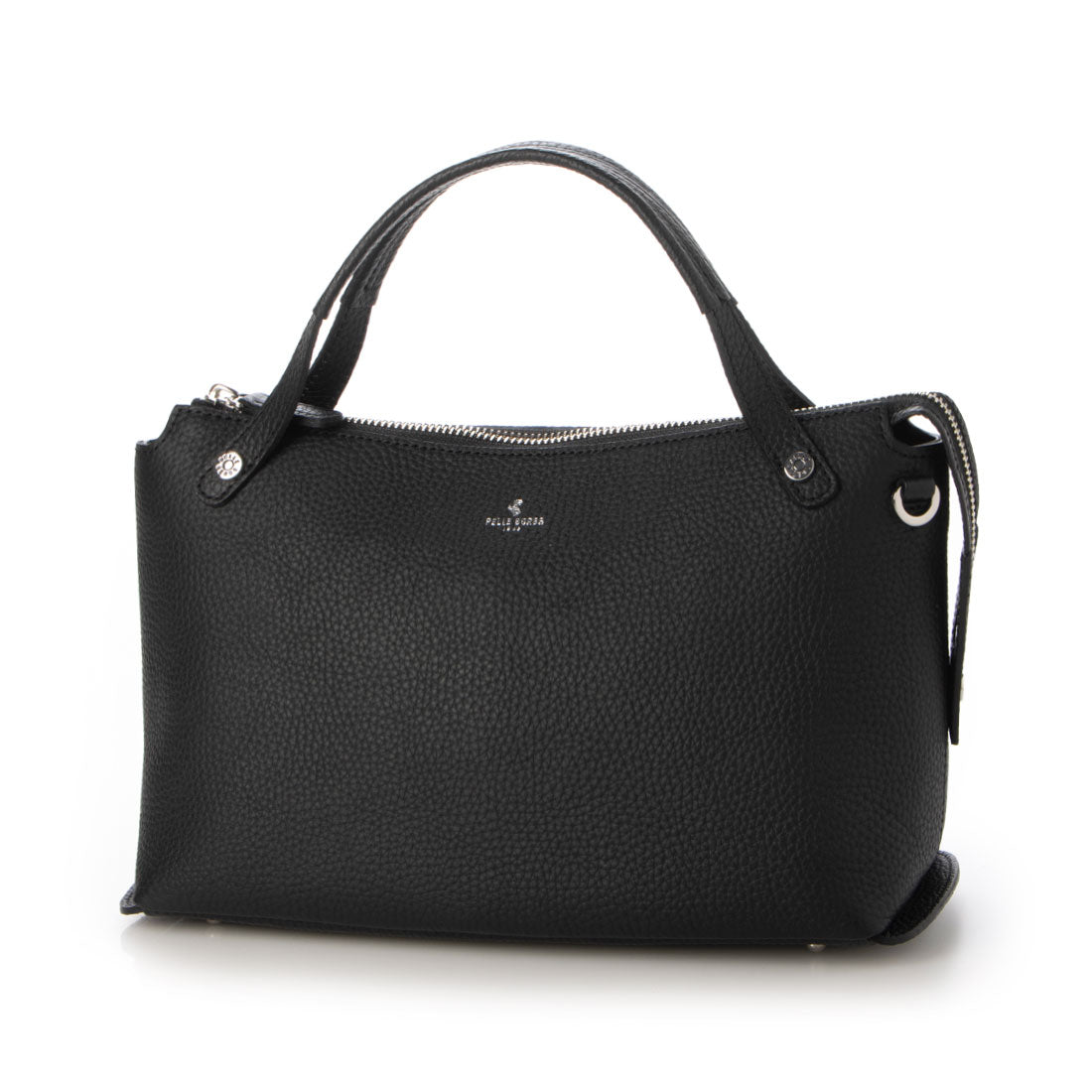 ペレボルサ PELLE BORSA 「レネット」2WAYバッグ 日本製,ブラック