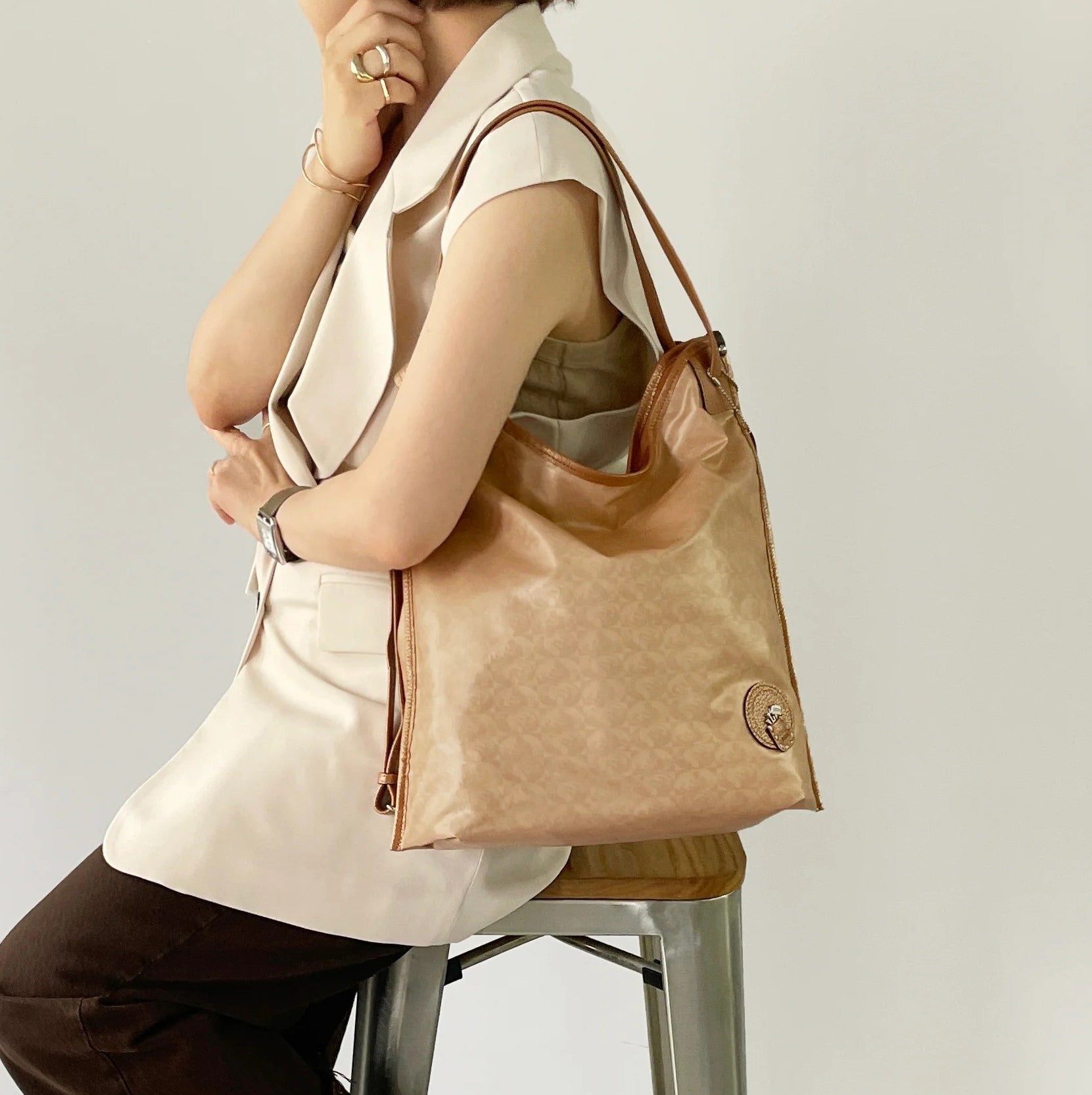 ペレボルサ PELLE BORSA 「アライブ」3Wayリュック4319 日本製,テラコッタ