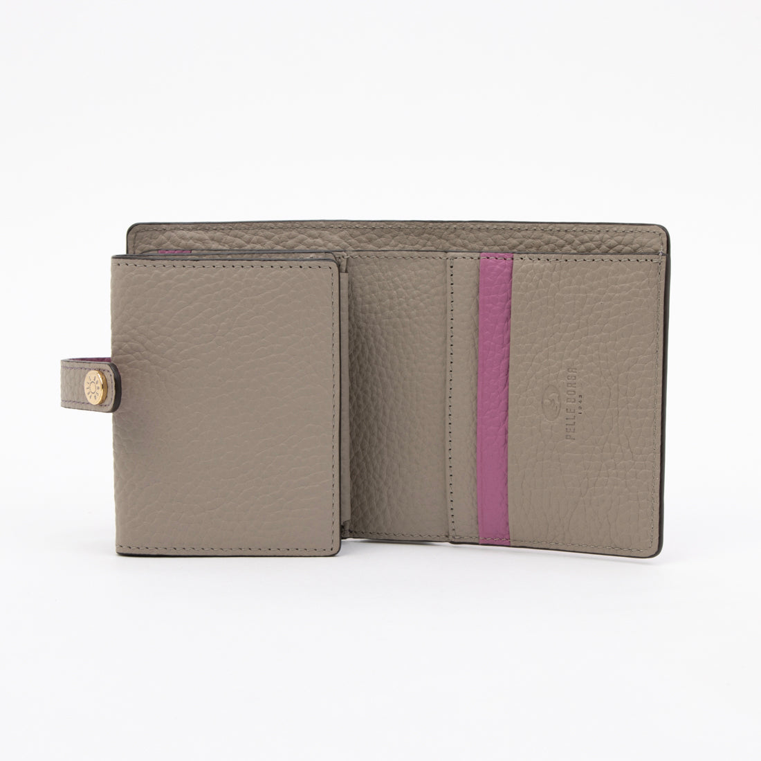 ペレボルサ PELLE BORSA 「レネットグッズ」二つ折り財布 （モーヴグレージュ） モーヴグレージュ