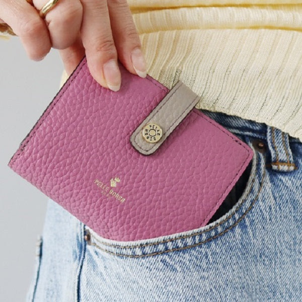 ペレボルサ PELLE BORSA 「レネットグッズ」二つ折り財布 （モーヴグレージュ） モーヴグレージュ